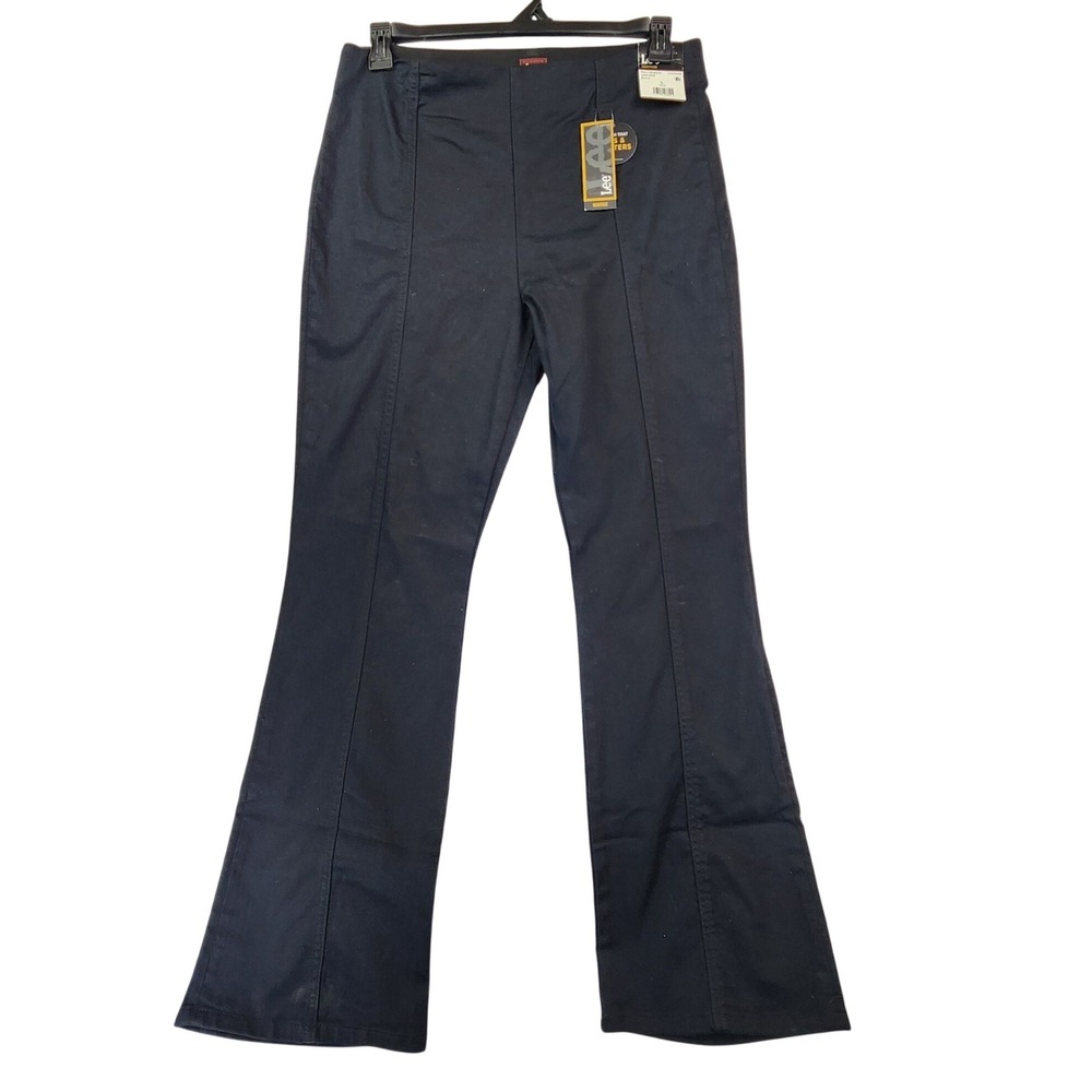 Lee L Black Pull On Bootcut High Rise‎ Heritage Stretch Work Office Flare Pants